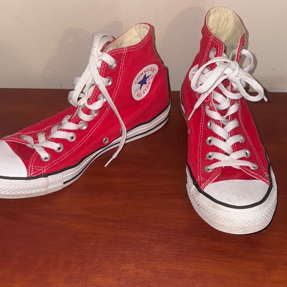 Converse Women's Red High-Top Sneakers - Picture 1 of 4
